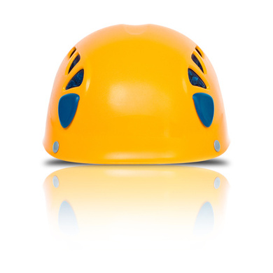 Yellow climbing helmet