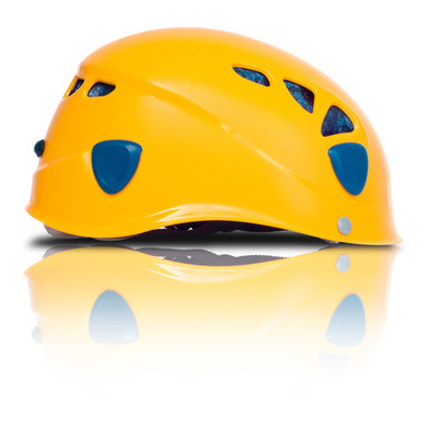 Yellow climbing helmet